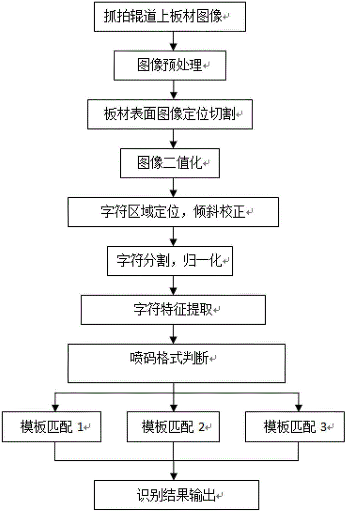 Plate surface code spraying character recognition device and method thereof