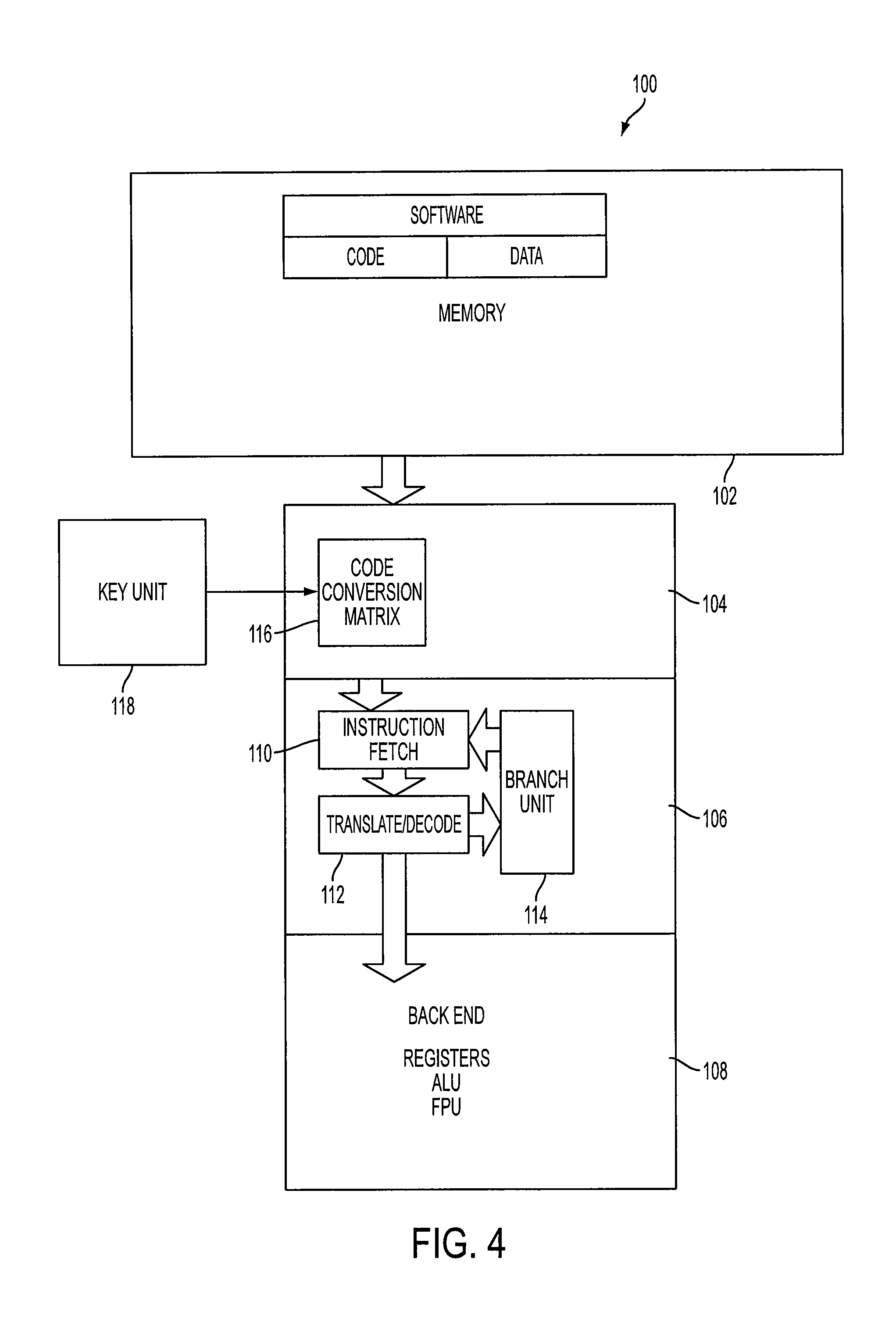 Computing device configured for operating with instructions in unique code
