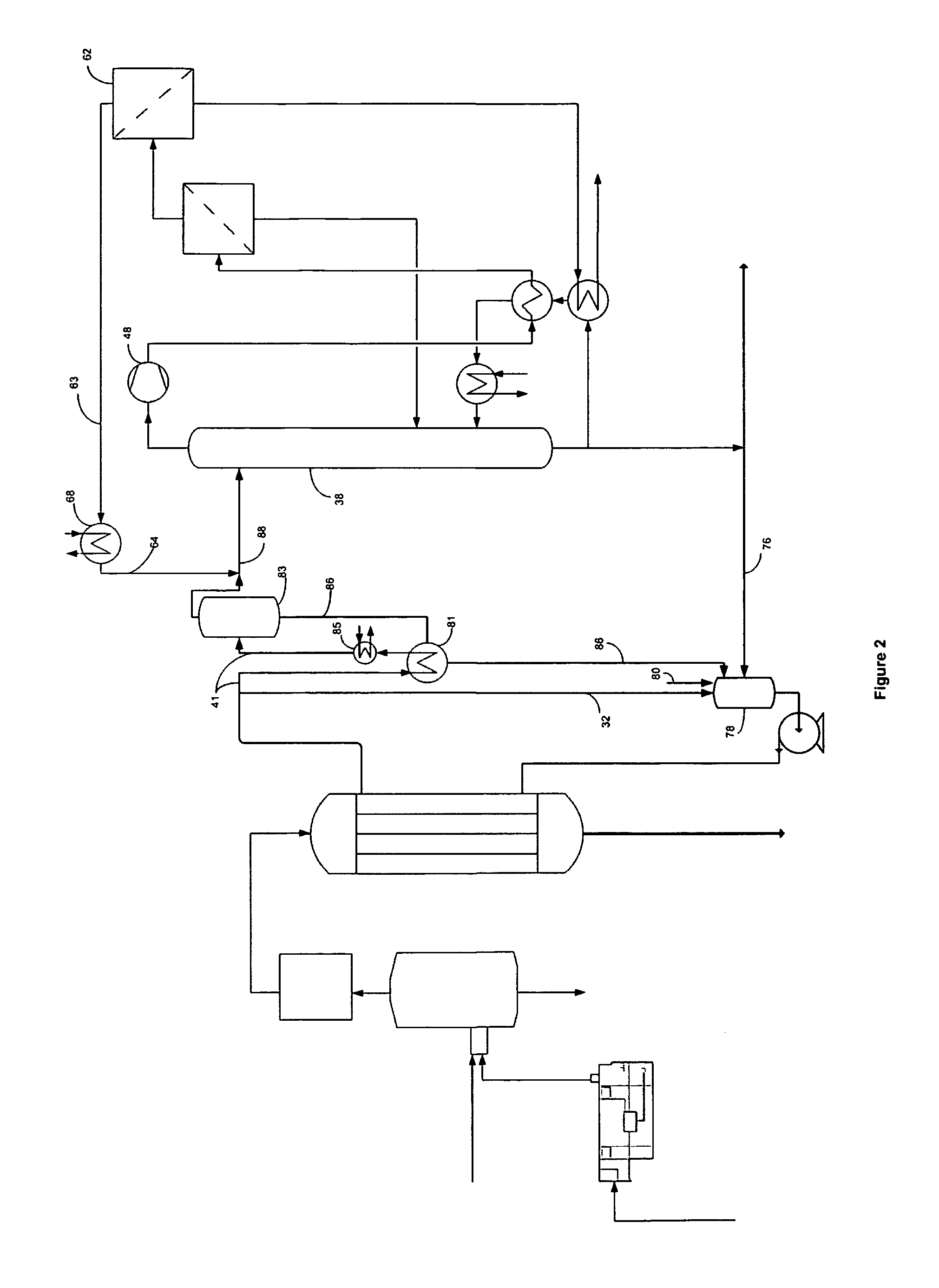 Ethanol recovery process and apparatus for biological conversion of syngas components to liquid products