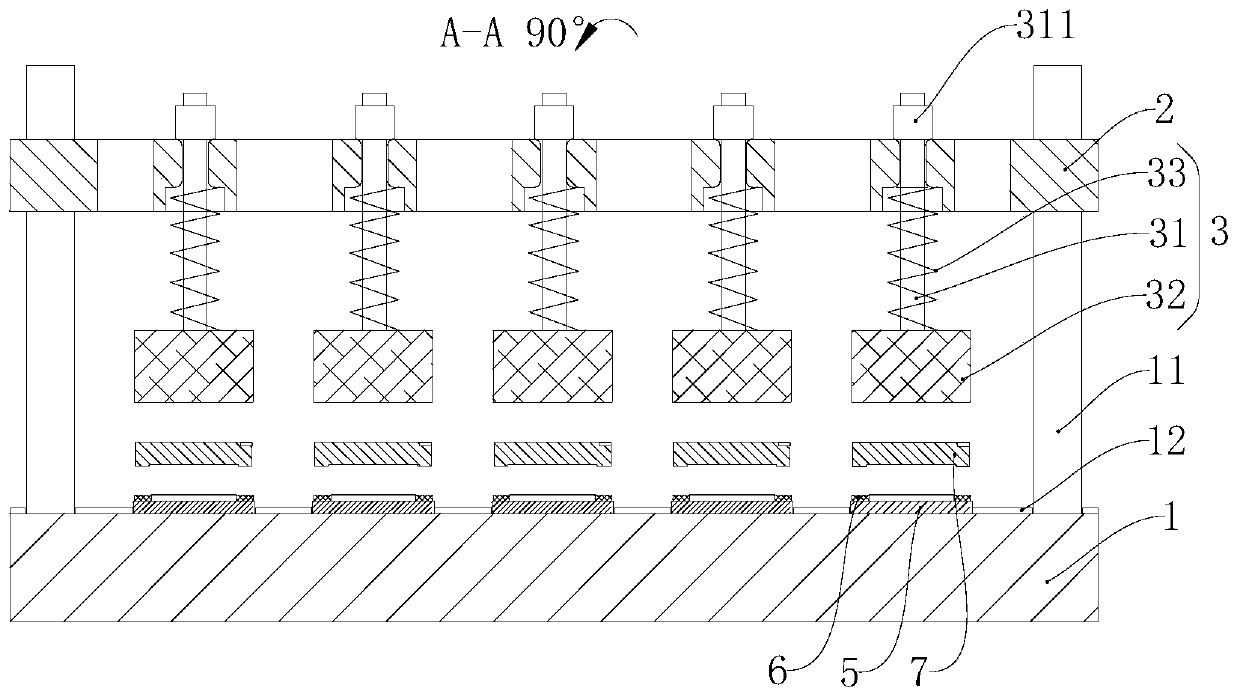 Gallium nitride power module packaging method, pressurizing device and pre-curing molding rubber ring