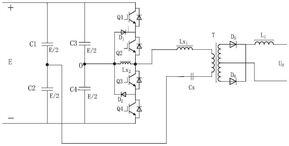 Three-level half-bridge soft switching converter circuit, control system and control method thereof