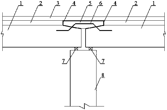 Novel bridge connecting plate structure and construction method