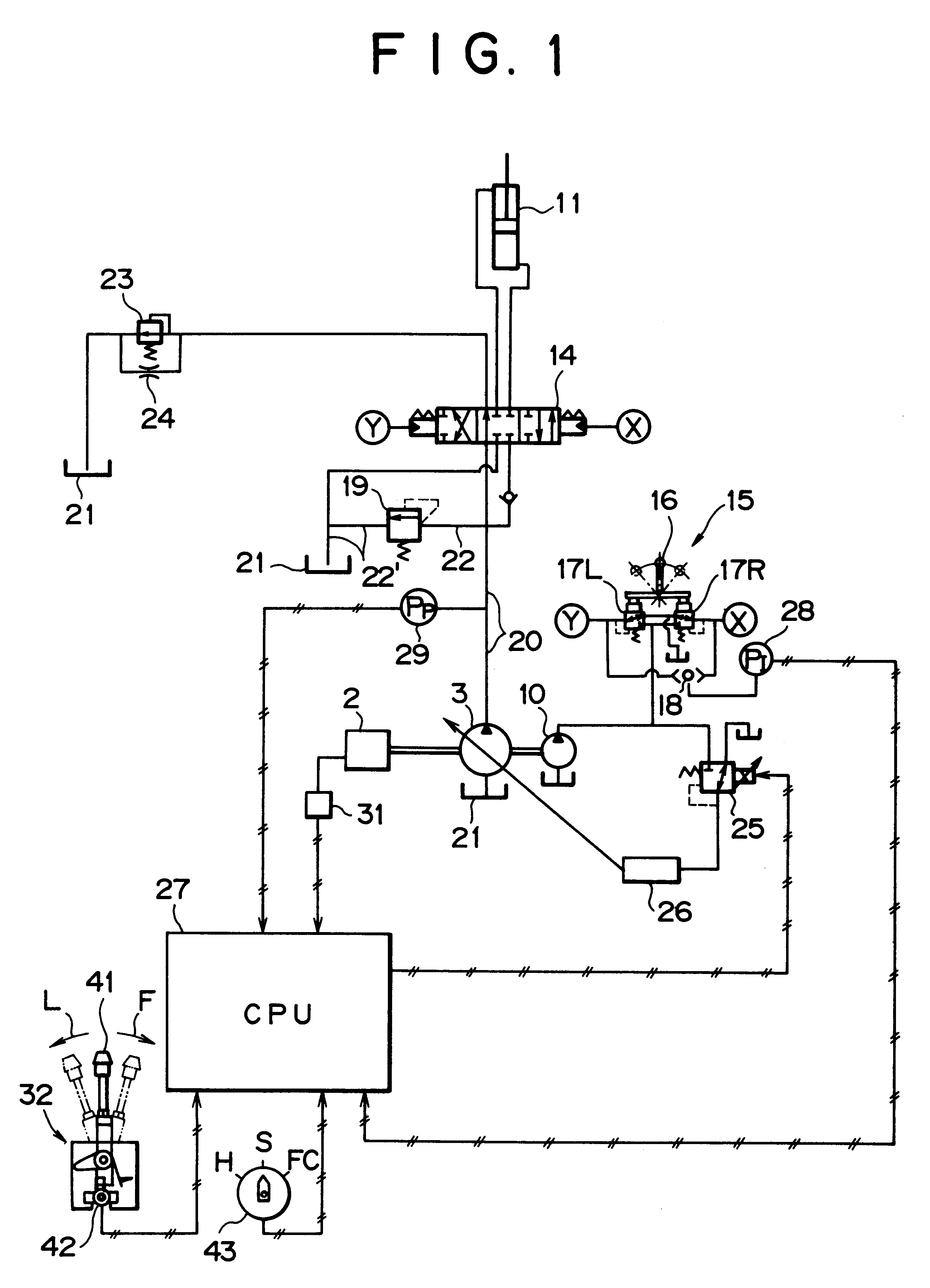 Flow rate control device in a hydraulic excavator