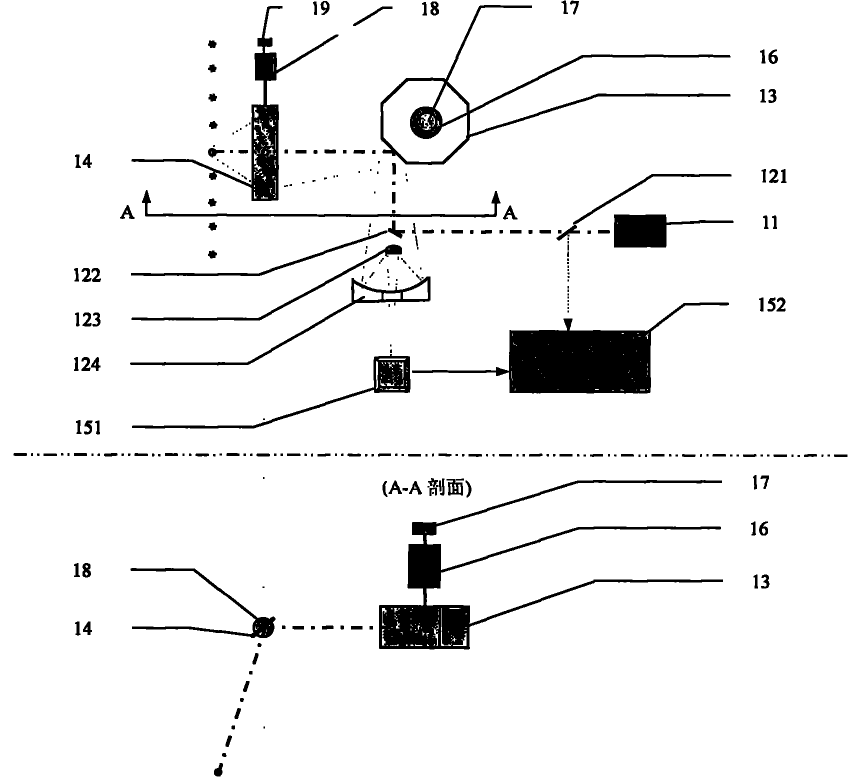 Airborne laser radar pitch angle deviation real-time compensation method and device
