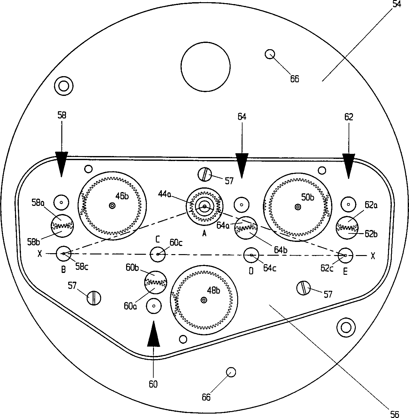 Watch movement with hand display