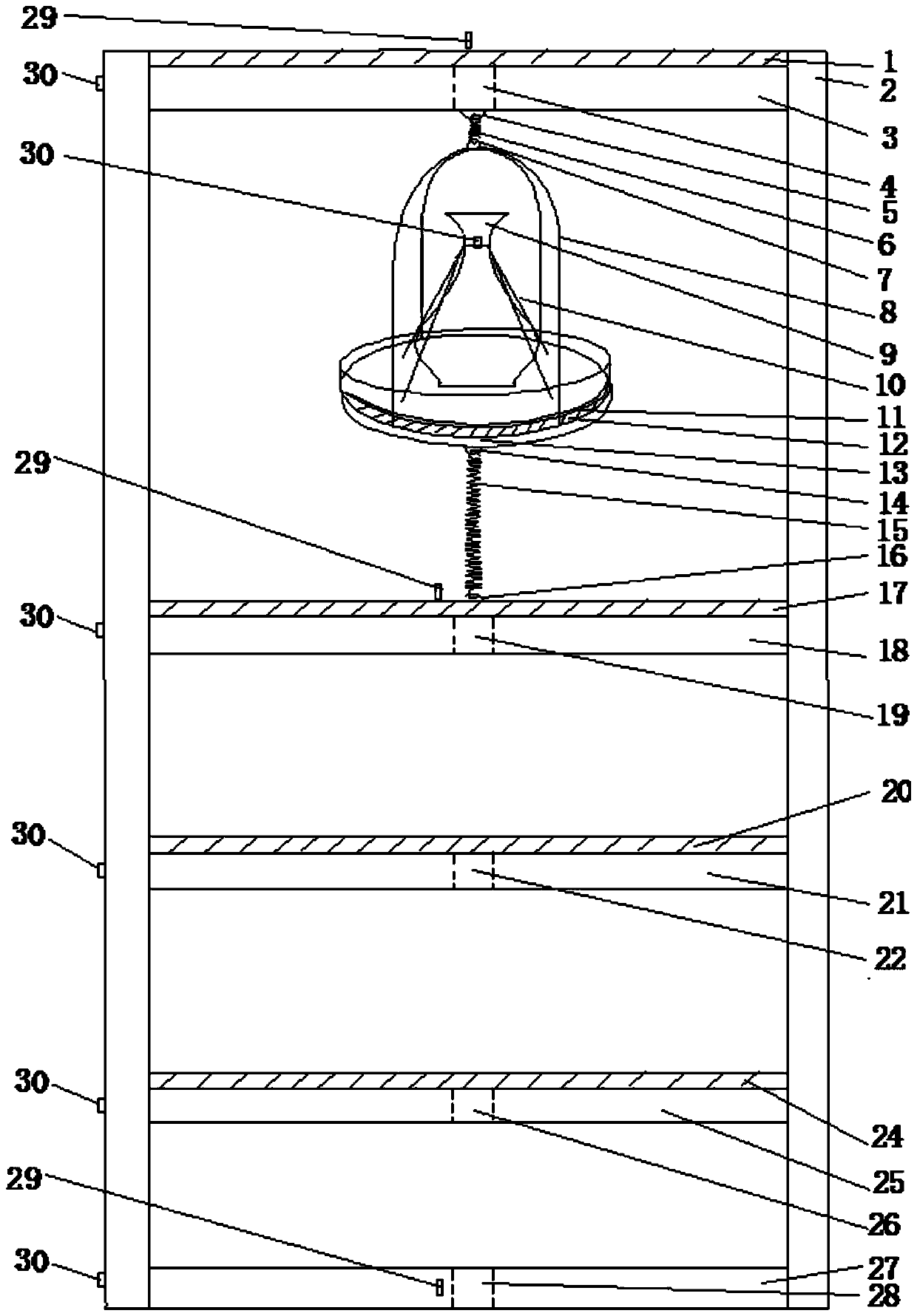 Anti-shock suspension vibration reduction control method and device for museum cultural relics system