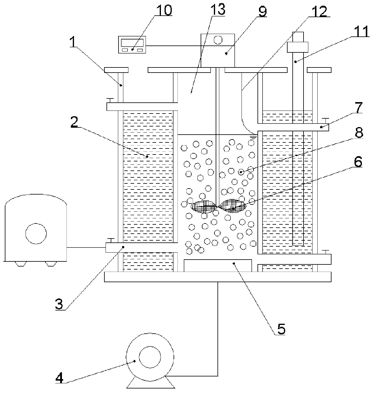 Efficient biological membrane synchronous nitrification and denitrification low-carbon sewage denitrification process