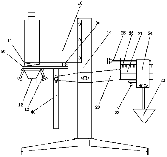 Weighing device of open bag packing machine