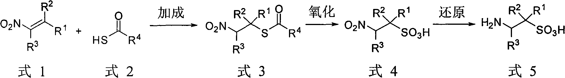 Salt-free preparation method for substituted taurine