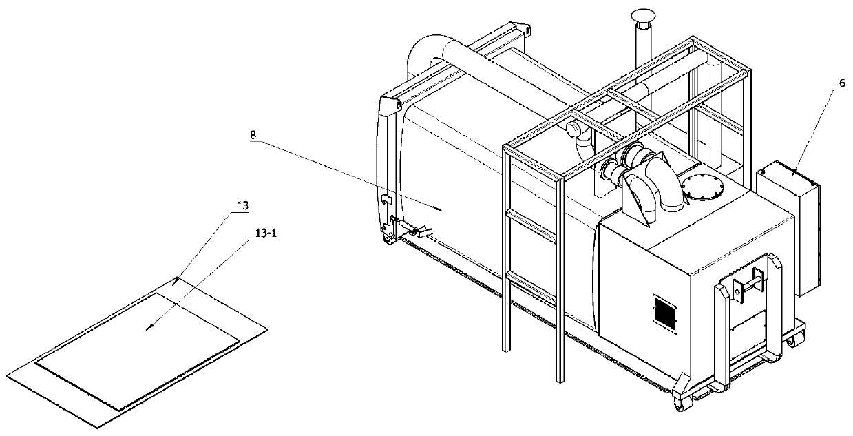 Rubbish moving device in buried box, negative-pressure rubbish collecting and transporting system and negative-pressure rubbish collecting and transporting method
