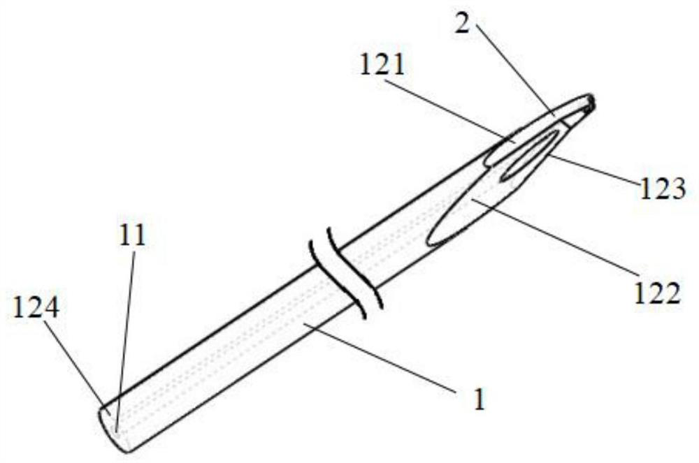 Wedge-shaped chopper for strip bonding and machining method of wedge-shaped chopper