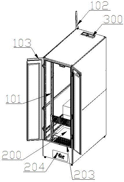 Data center machine cabinet apparatus and emergency heat dissipation method therefor