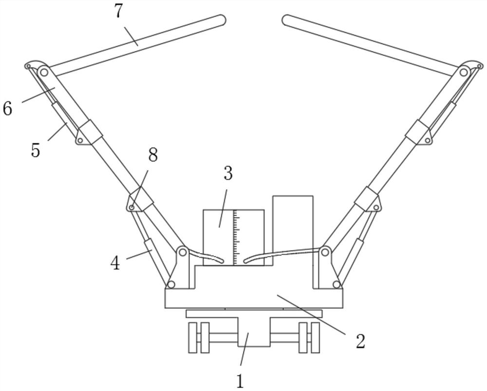 Double-mechanical-rotating-arm movable type water show artistic device