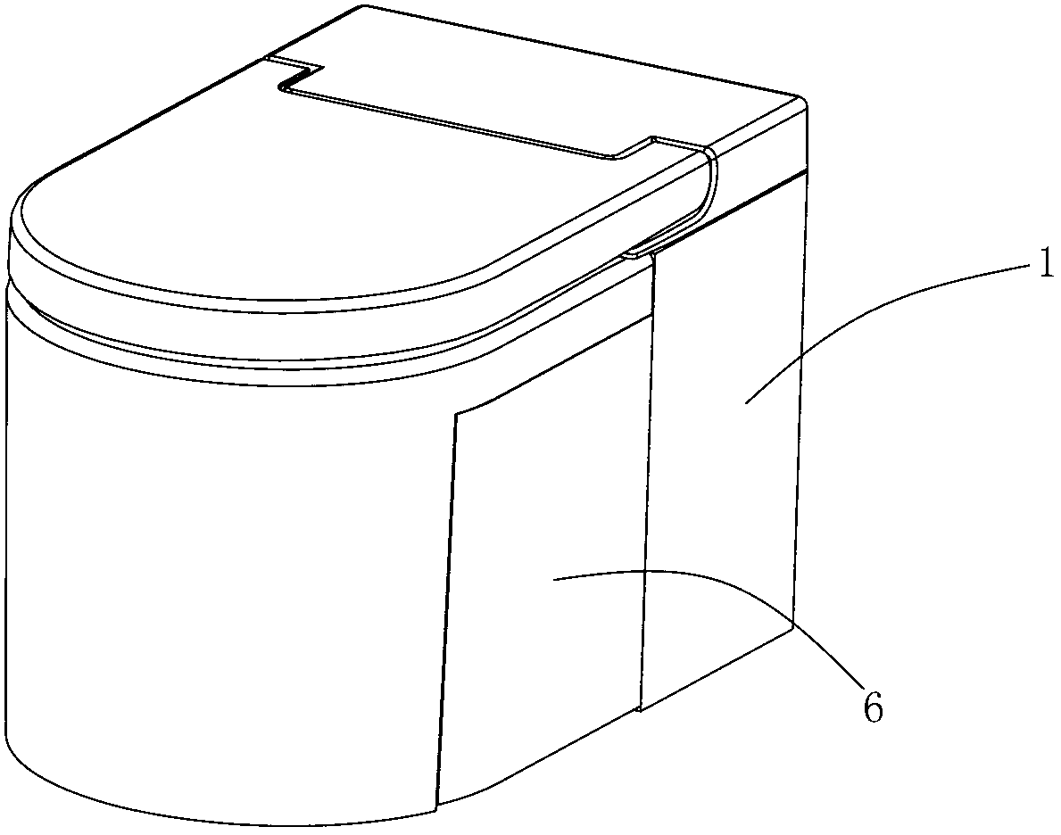 Pedestal pan with handrail and handrail adjusting device