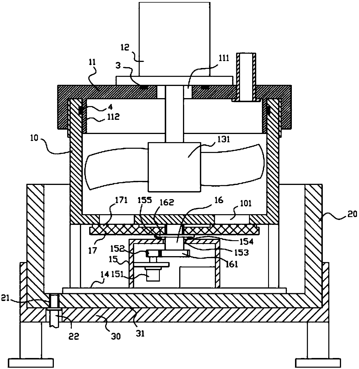 A food mixing and unloading mechanism