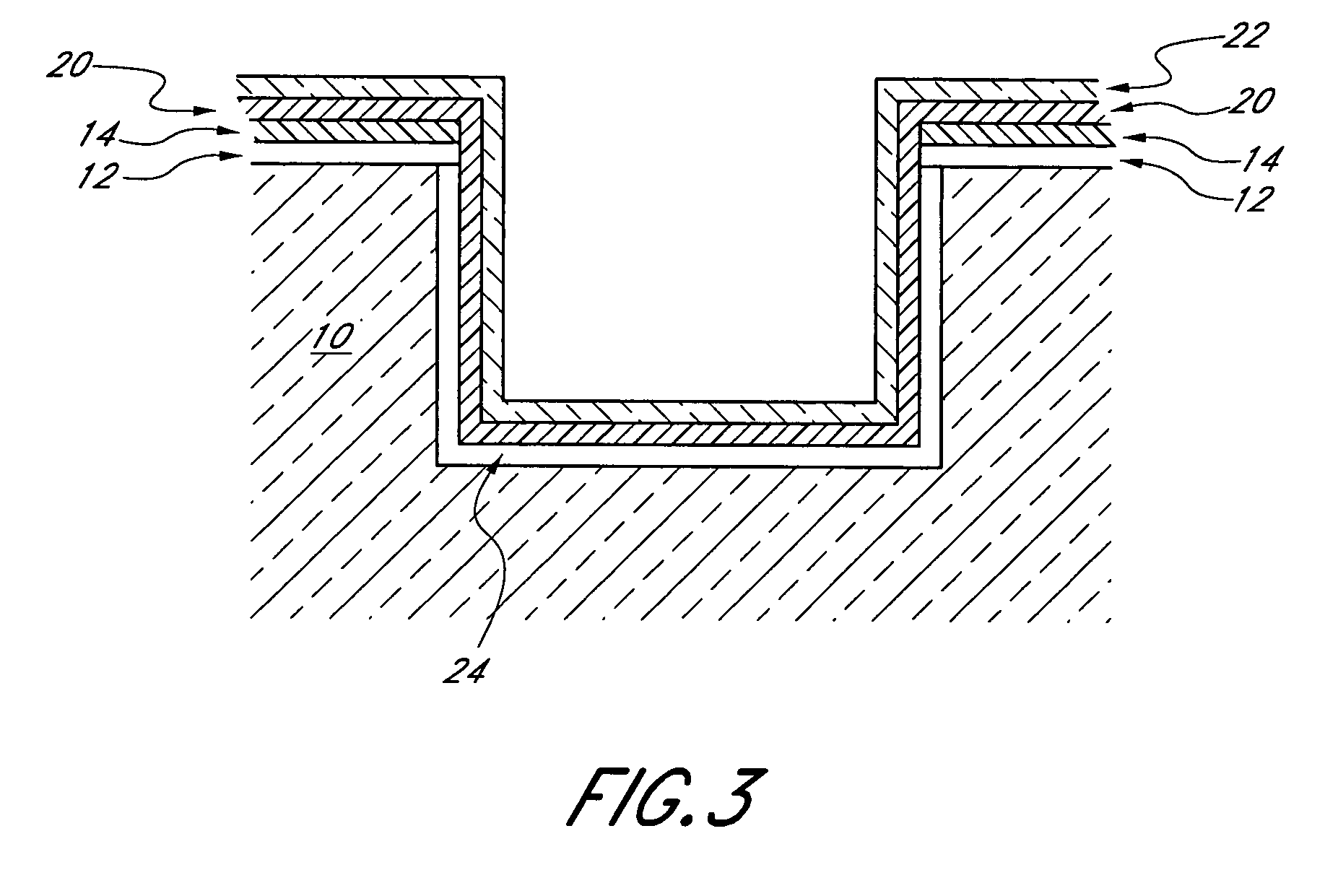 Sub-micron space liner and densification process