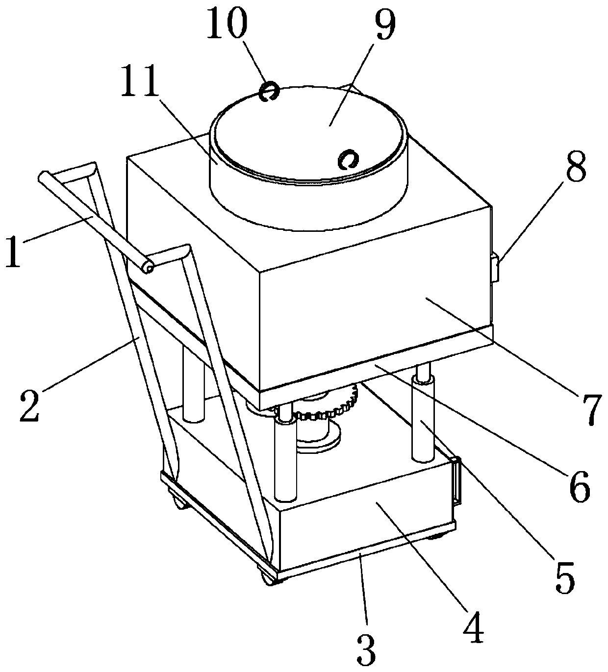 Conical flask sealing device with sterilizing function