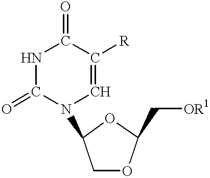 L-beta-dioxolane uridine analogs and their pharmaceutical compositions