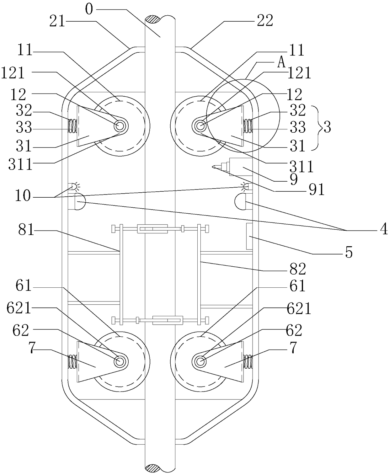 Intelligent detection device for rope