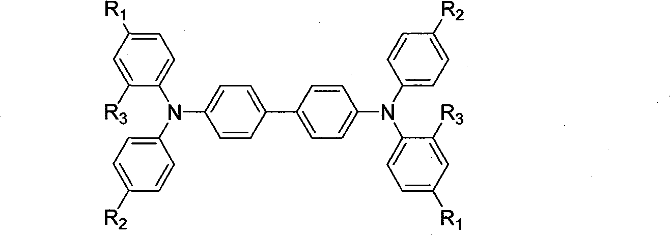 Method for synthesizing N,N,N',N'-tetra-aryl biphenyl diamine compounds through oxidative coupling of ceriums ammonium nitrate and triarylamine