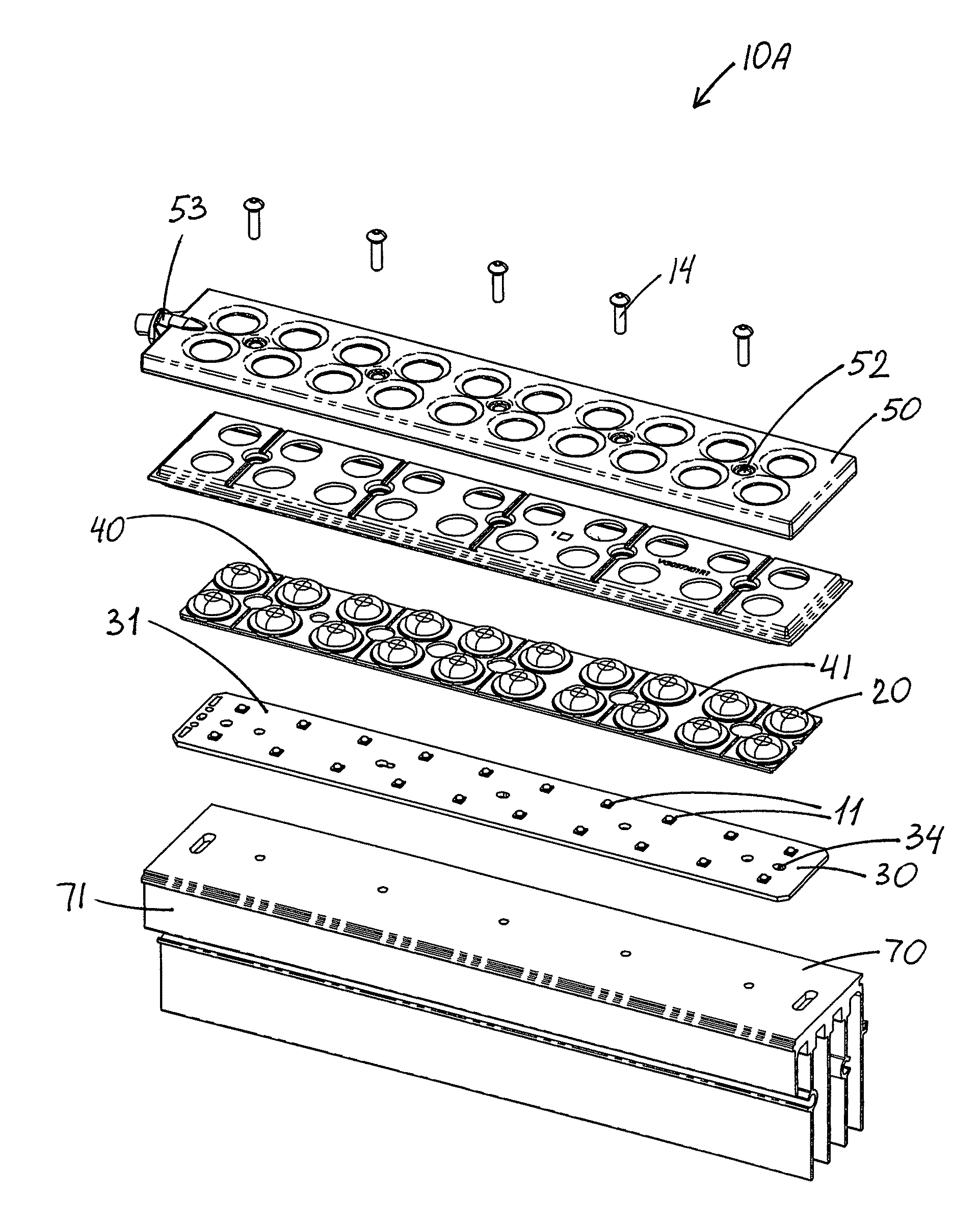 LED apparatus and method for accurate lens alignment