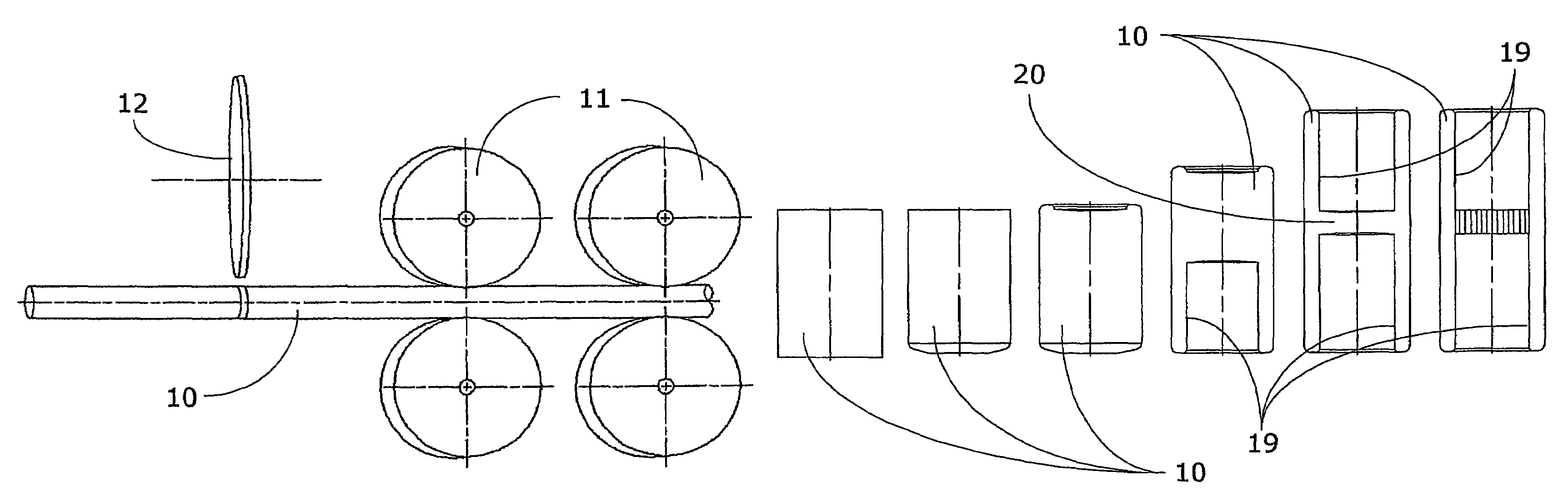 Methods for the cold extrusion of metallic elements with dead or through holes and plant for carrying out said methods