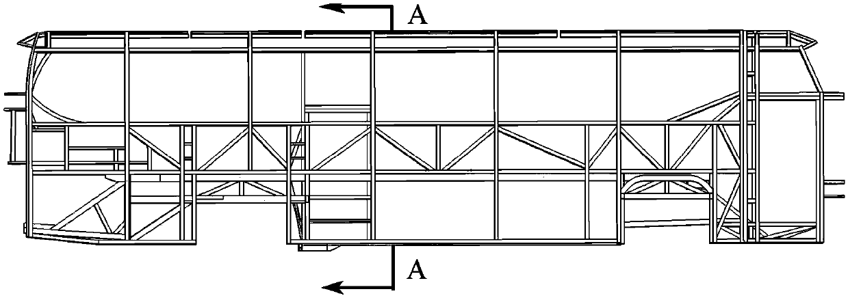 Passenger car rollover collision energy absorbing structure