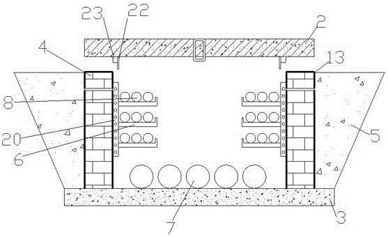 Bricking type municipal administration integrated pipeline channel and construction method thereof