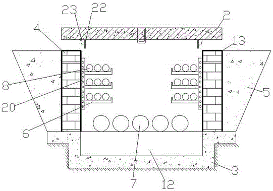 Bricking type municipal administration integrated pipeline channel and construction method thereof