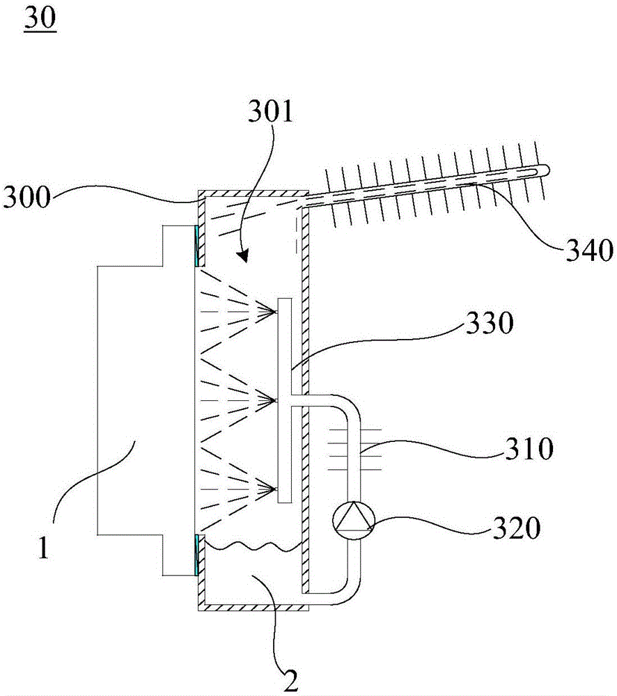 Liquid direct contact type cooling device
