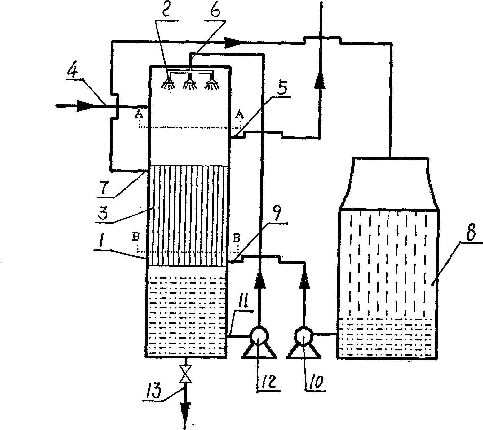 Spraying and falling film compound condensation apparatus for coal or biomass pyrolytic liquefaction