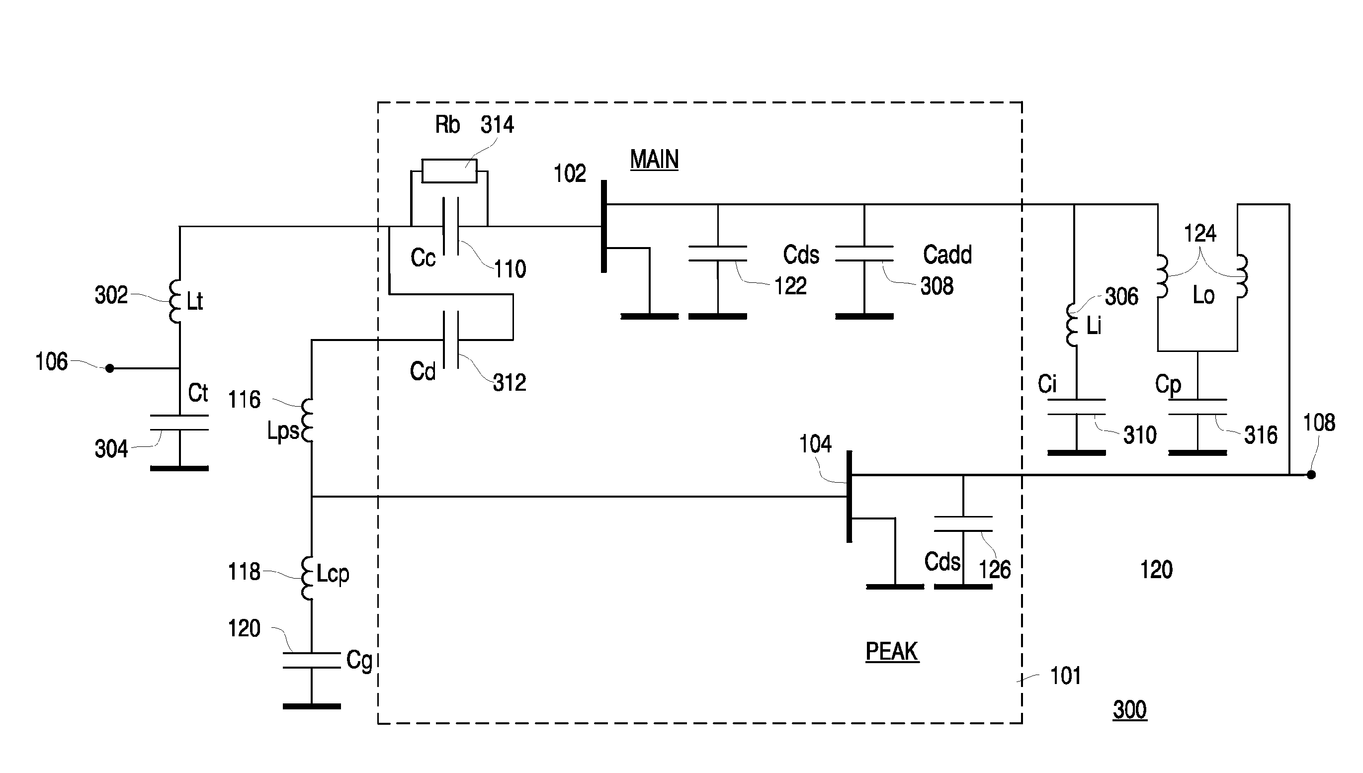 Integrated doherty amplifier