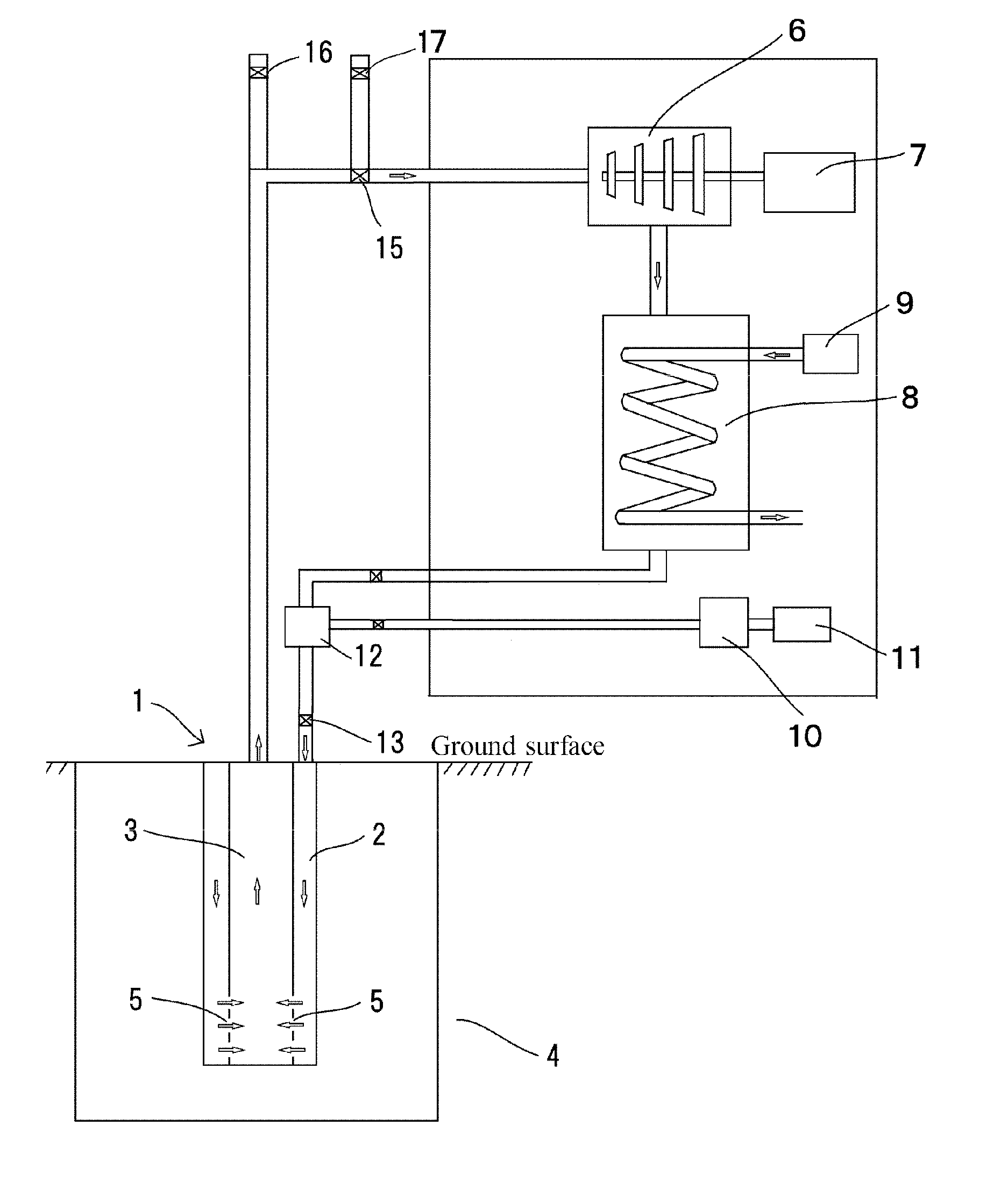 Boiling-water geothermal heat exchanger and boiling-water geothermal power generation equipment
