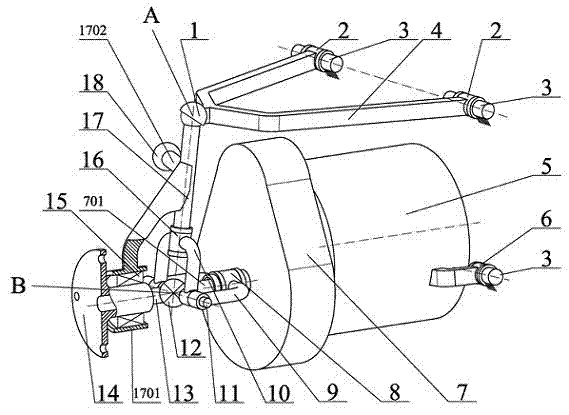 Integrated double-cross arm suspension wheel side electric driving system for steering wheel