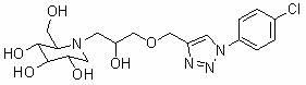 Use of derivatives of 1-deoxynojiri mycin containing 1,2,3-triazoles as alpha-glucosidase inhibitors
