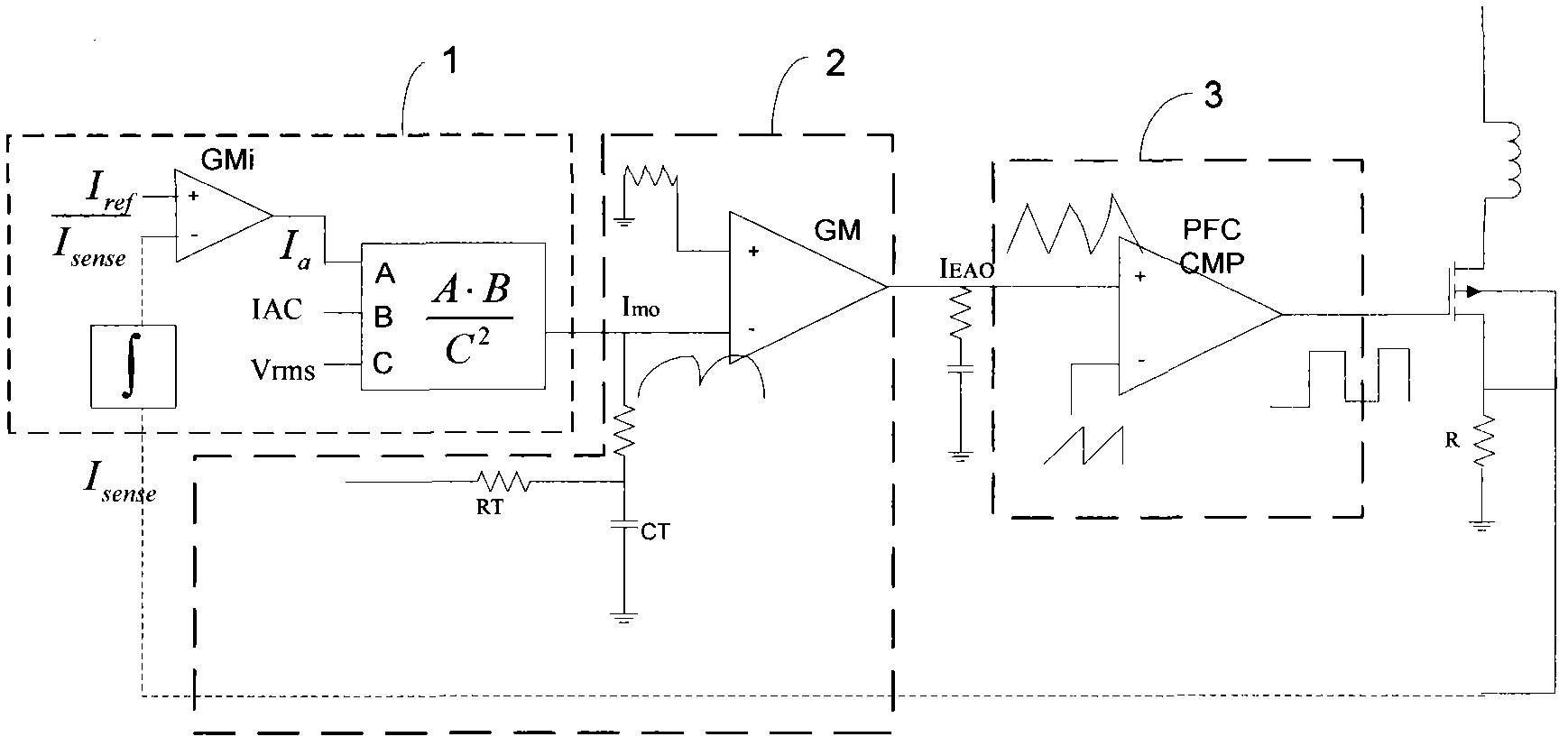 Power factor correction circuit for reducing harmonic distortion of LED (light-emitting diode) drive circuit