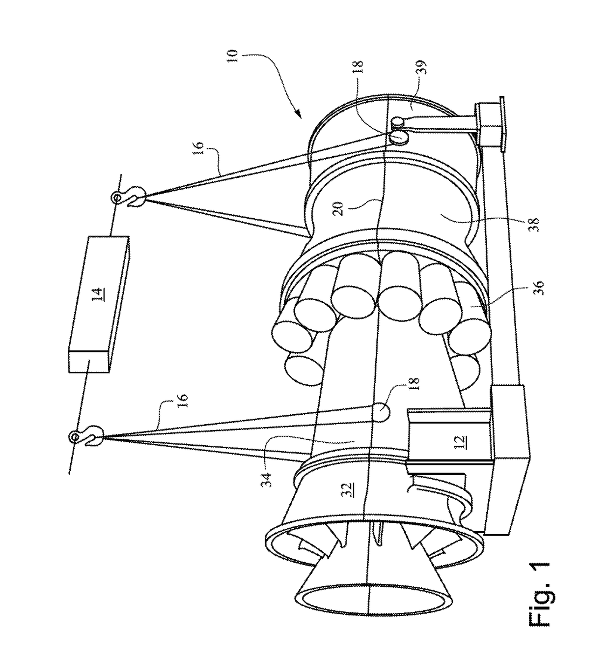 Lift device for turbine casing and method to lift the casing