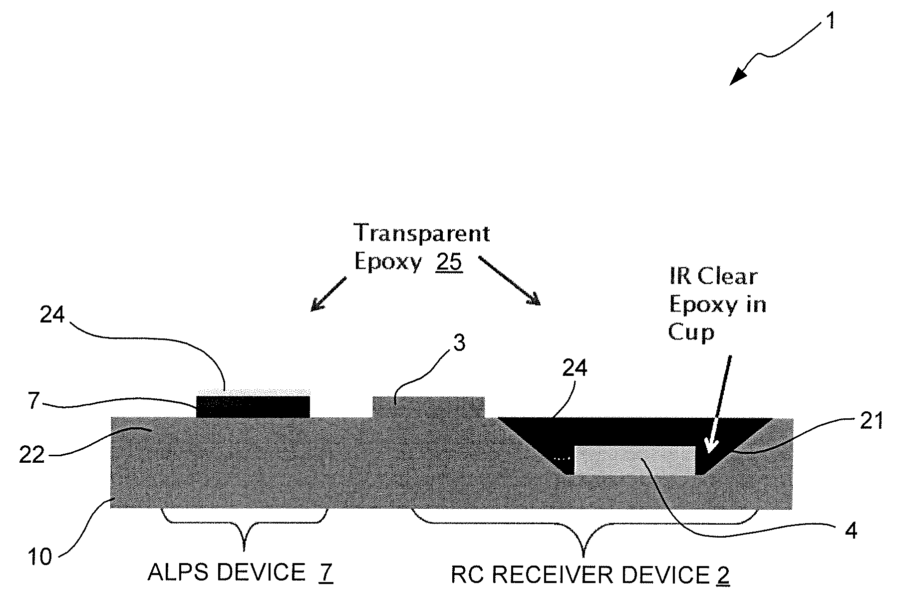 Remote control receiver device and ambient light photosensor device incorporated into a single composite assembly