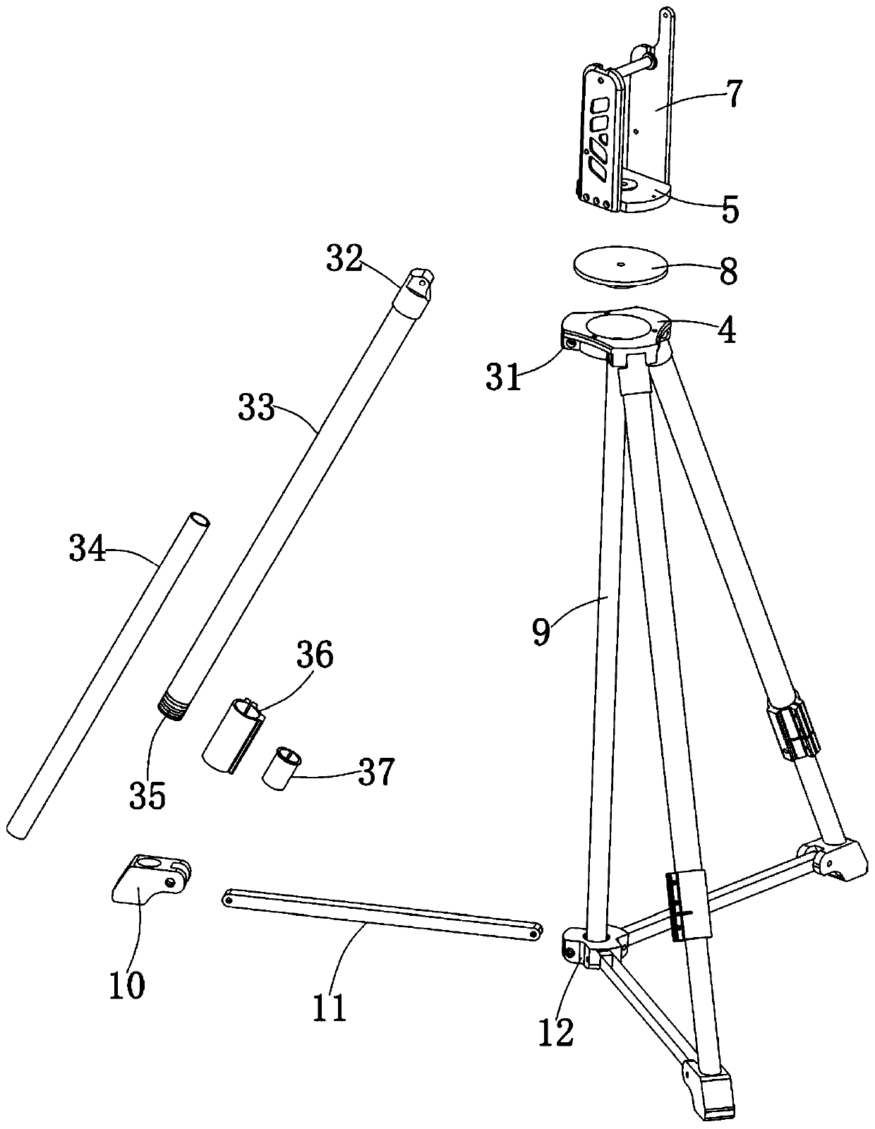 Quick-disassembly-assembly camera rocker arm