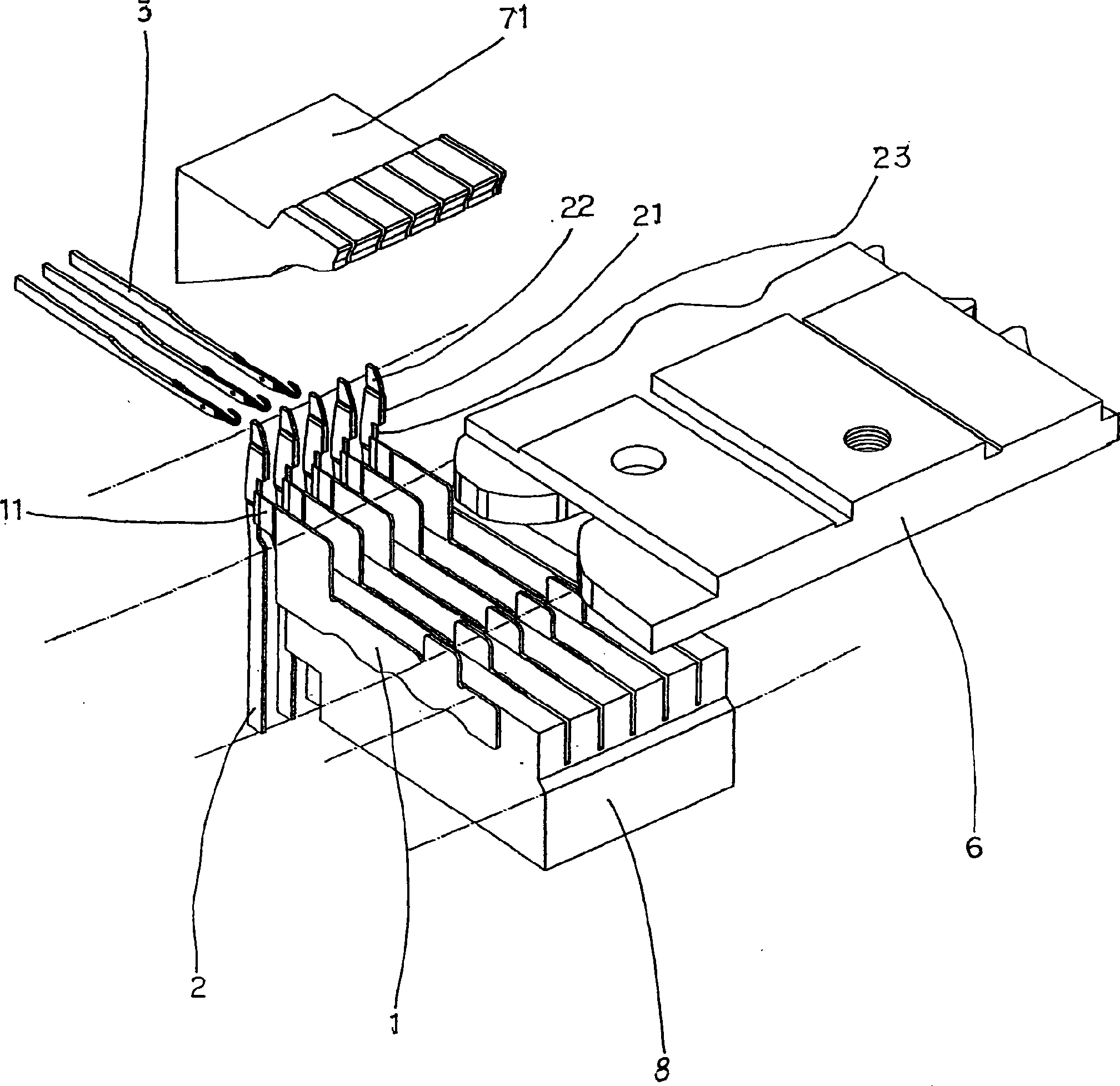 Sheep shearing unit of knitting machine for tubular knitting towel