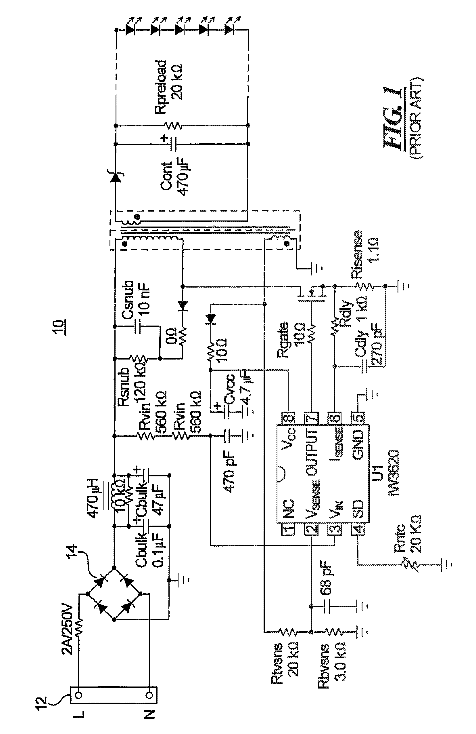 Method and arrangement for remotely driving light emitting diodes from a three-phase power source via a single phase cable system