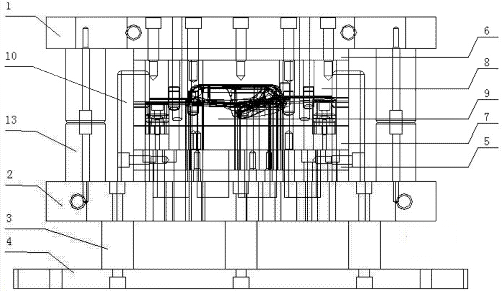 Drawing die used for manufacturing fixed angle plate on saloon car