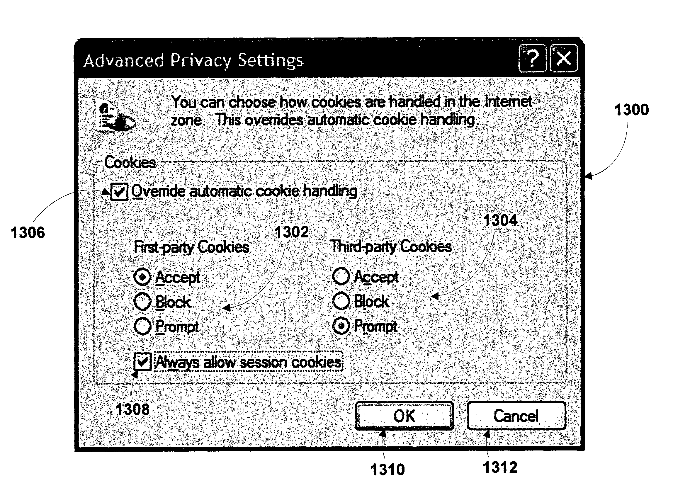 Internet privacy user interface