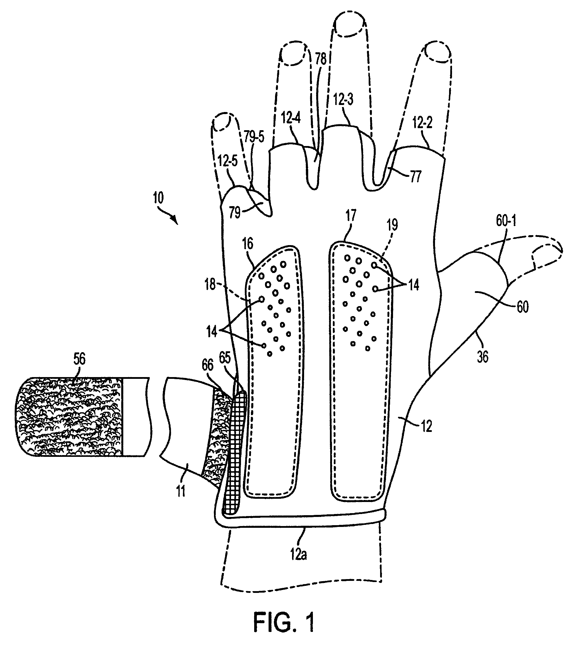 Glove with multi-element dorsal stiffeners