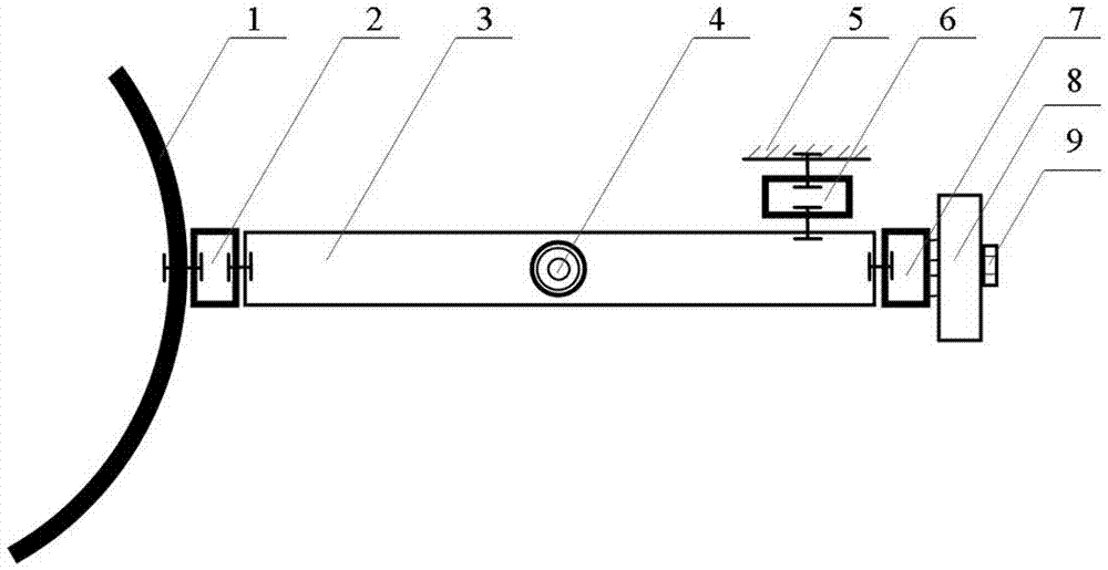 Balance beam impact combine harvester grain flow measuring device and grain flow measuring method