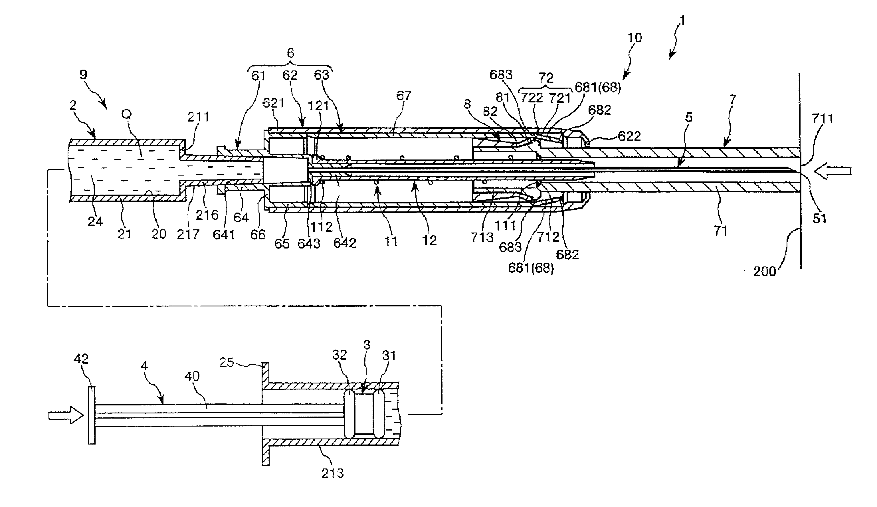 Puncture needle assembly and medicinal liquid injector