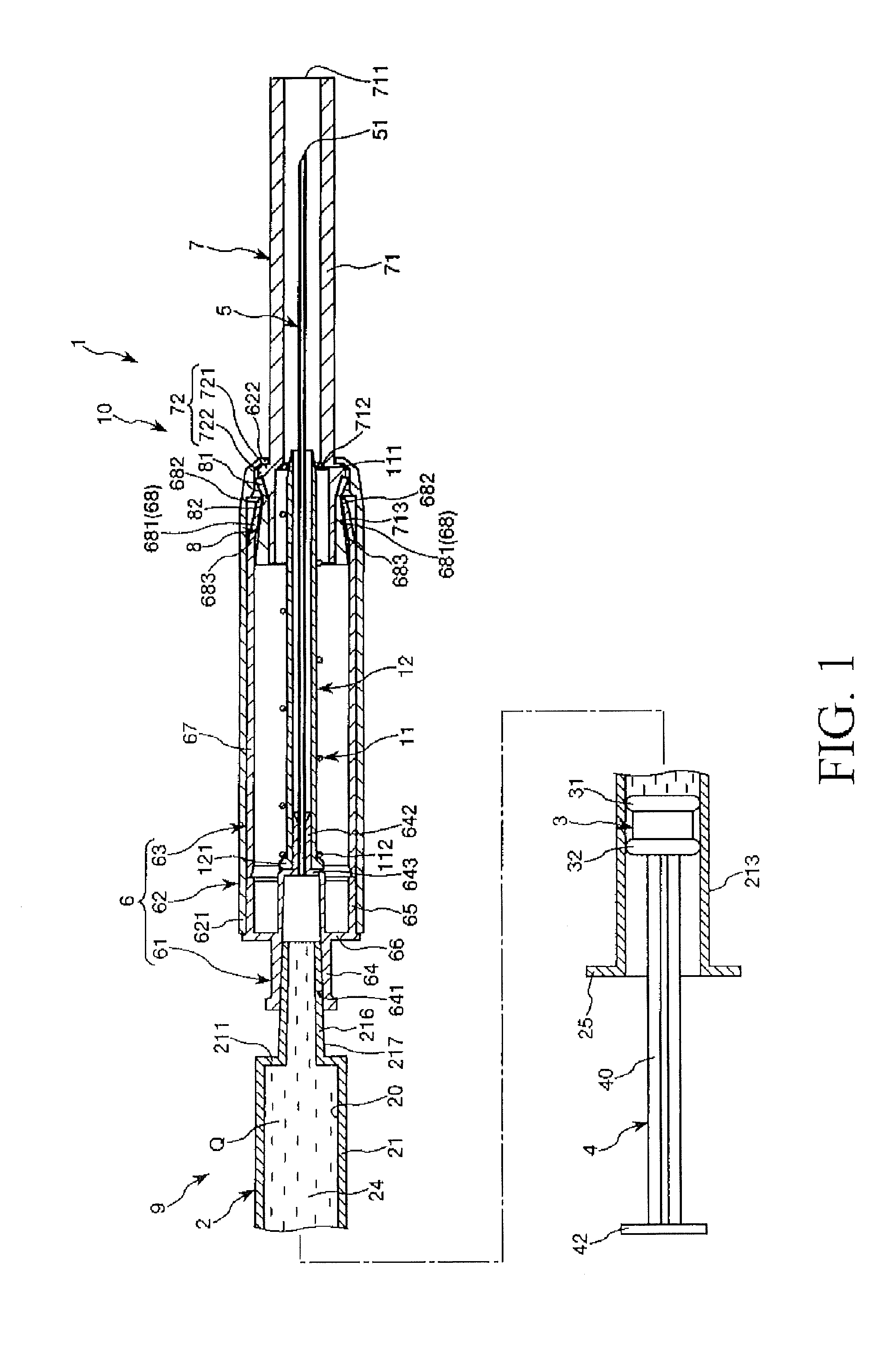 Puncture needle assembly and medicinal liquid injector