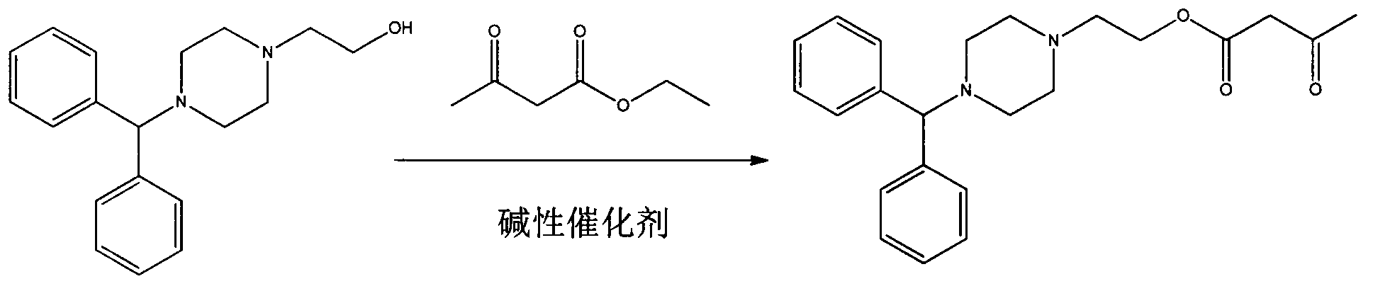 Preparation method of manidipine intermediate 2-(4-diphenylmethyl piperazinyl)ethyl acetoacetate