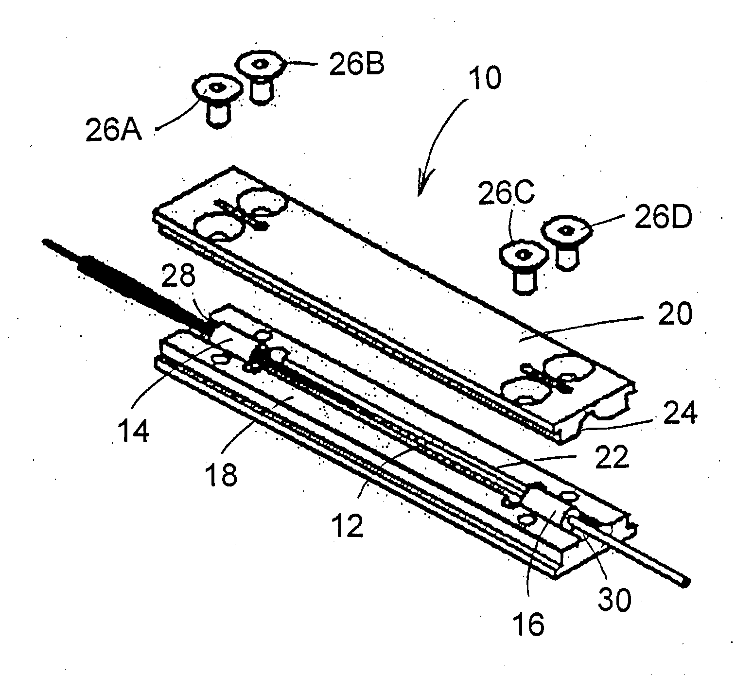 Optical fiber component package for high power dissipation