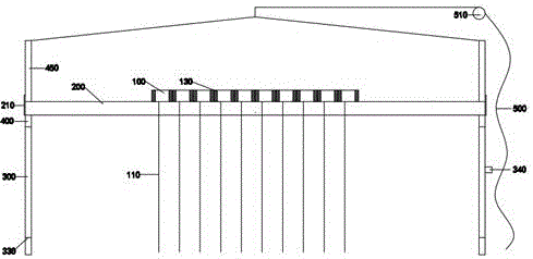 Plant curtain arranged in plant fiber flowerpots and ascended and descended manually